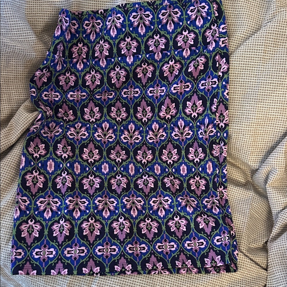 LuLaRoe Pencil Skirt - Blue and Pink Floral